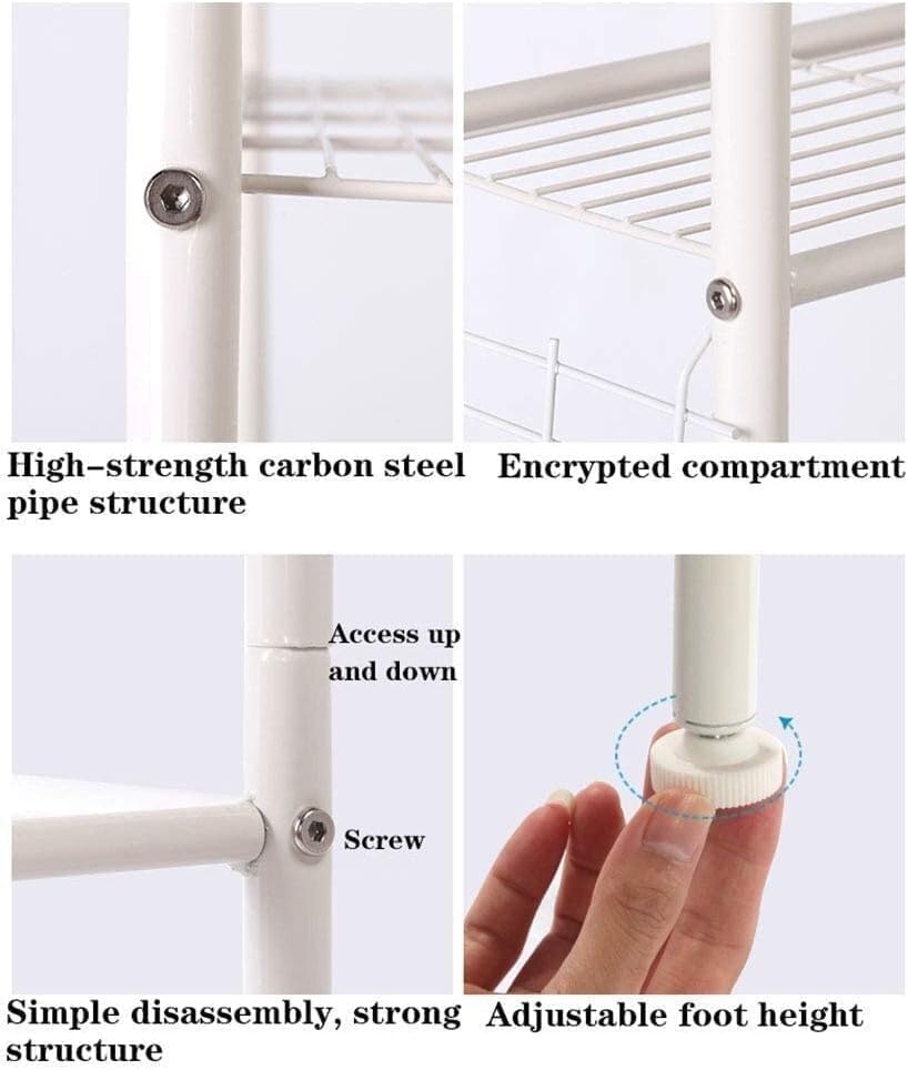 Carla Home 3 Tier Over The Toilet Storage Rack With Hooks & Paper Holder For Bathroom Laundry Room