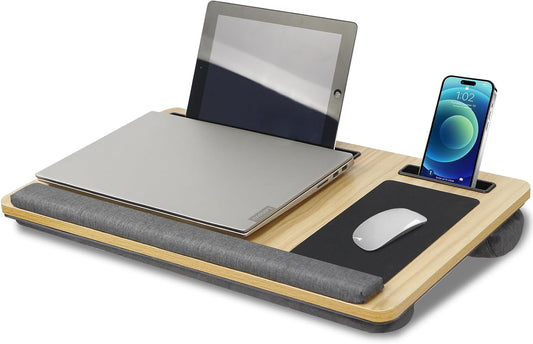Carla Home Oversized Portable Lap Desk With Cushionmouse Pad Tablet And Phone Holder Which Fits Up To 17 Inch Laptops Fo