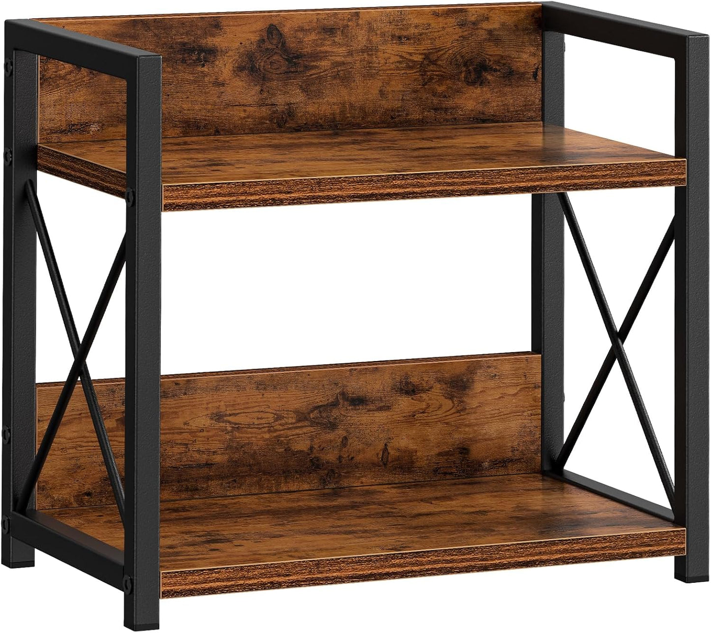 Carla Home 2 Tier Countertop Shelf Organizer Rustic Wood Kitchen Spice Rack For Storage Condiments & Cabinet Organizatio