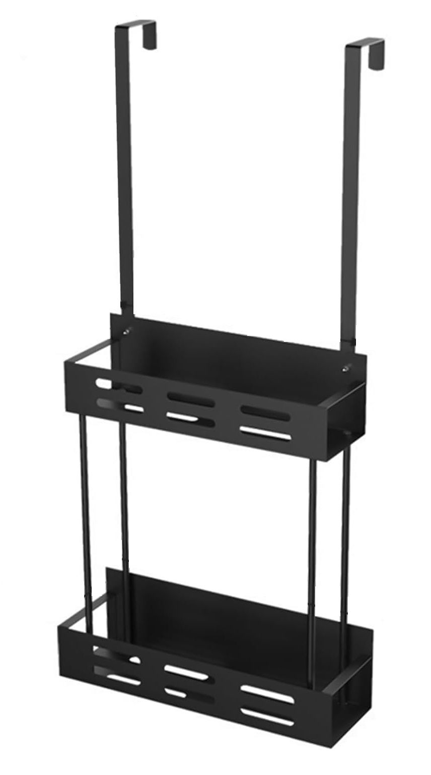 Carla Home Over The Door 2 Tier Shower Caddy Organizer Shelf With Hooks For Bathroom