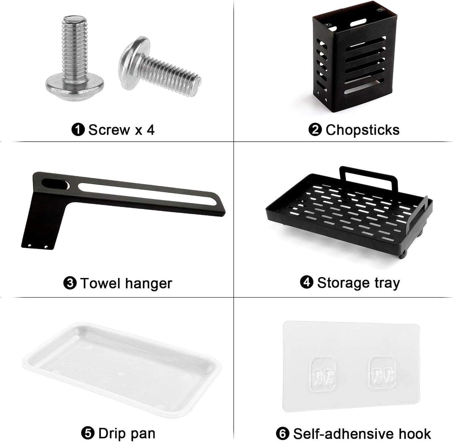 Carla Home Kitchen Sink Caddy Organizer With Sponge Soap & Brush Storage And Rag Rack Drain Tray Utensil Holder