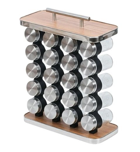 Carla Home 20 Jar Spice Rack Organizer Storage For Kitchen Countertop Cabinet