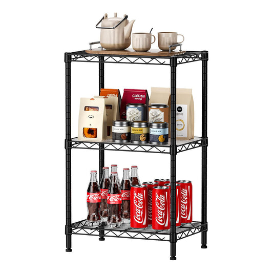 Carla Home 3 Tier Adjustable Metal Storage Shelves Wire Rack Organiser For Kitchen Pantry Bathroom Laundry Room (45Cm X