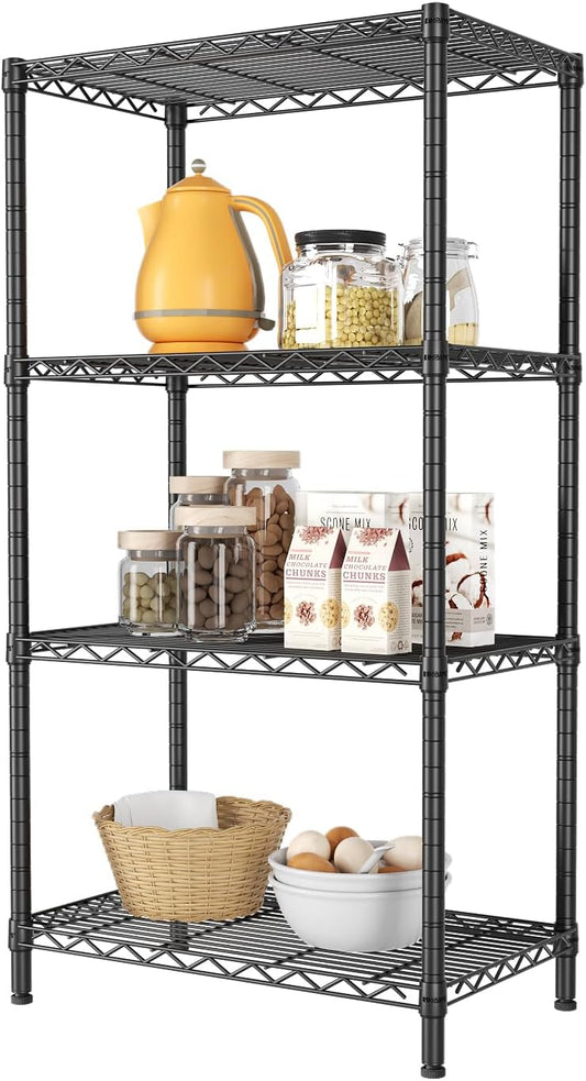 Carla Home 4 Tier Adjustable Metal Storage Shelves Wire Rack Organizer For Kitchen Pantry Bathroom Laundry Room (60Cm X