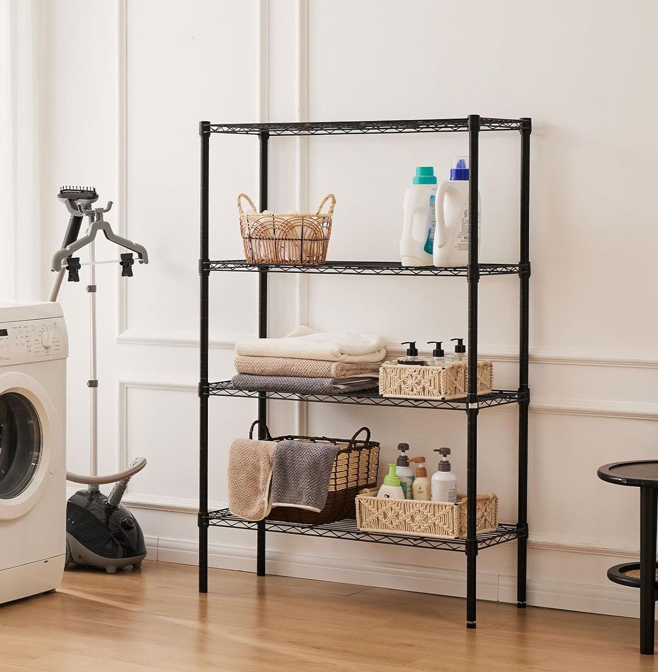 Carla Home 4 Tier Adjustable Metal Storage Shelves Wire Rack Organizer For Kitchen Pantry Bathroom Laundry Room (60Cm X