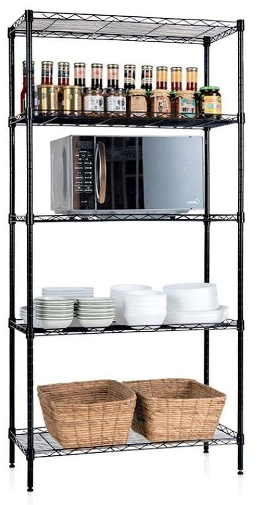 Carla Home 5 Tier Adjustable Metal Storage Shelves Wire Rack Organizer For Kitchen Pantry Bathroom Laundry Room (60Cm X