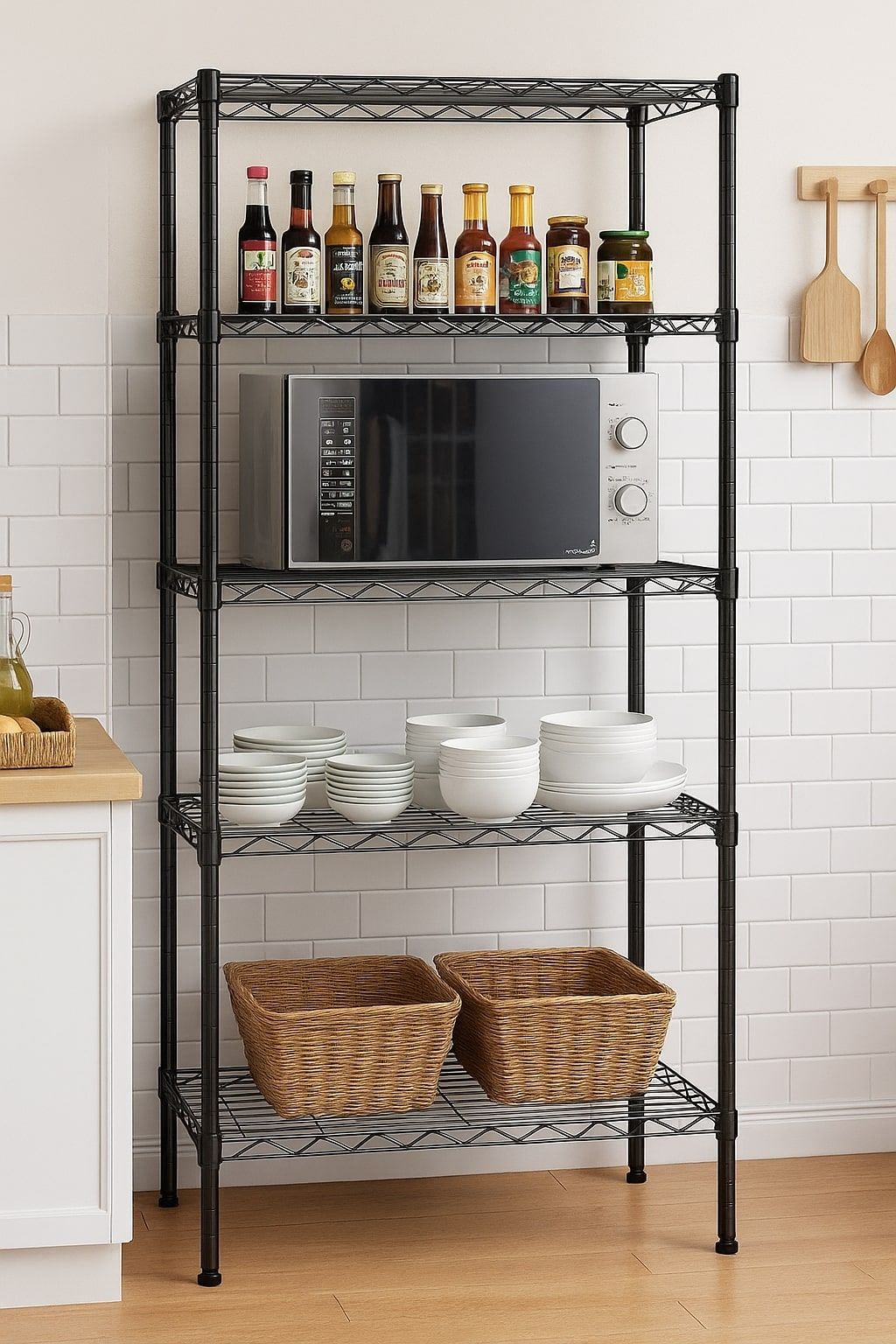 Carla Home 5 Tier Adjustable Metal Storage Shelves Wire Rack Organizer For Kitchen Pantry Bathroom Laundry Room (60Cm X