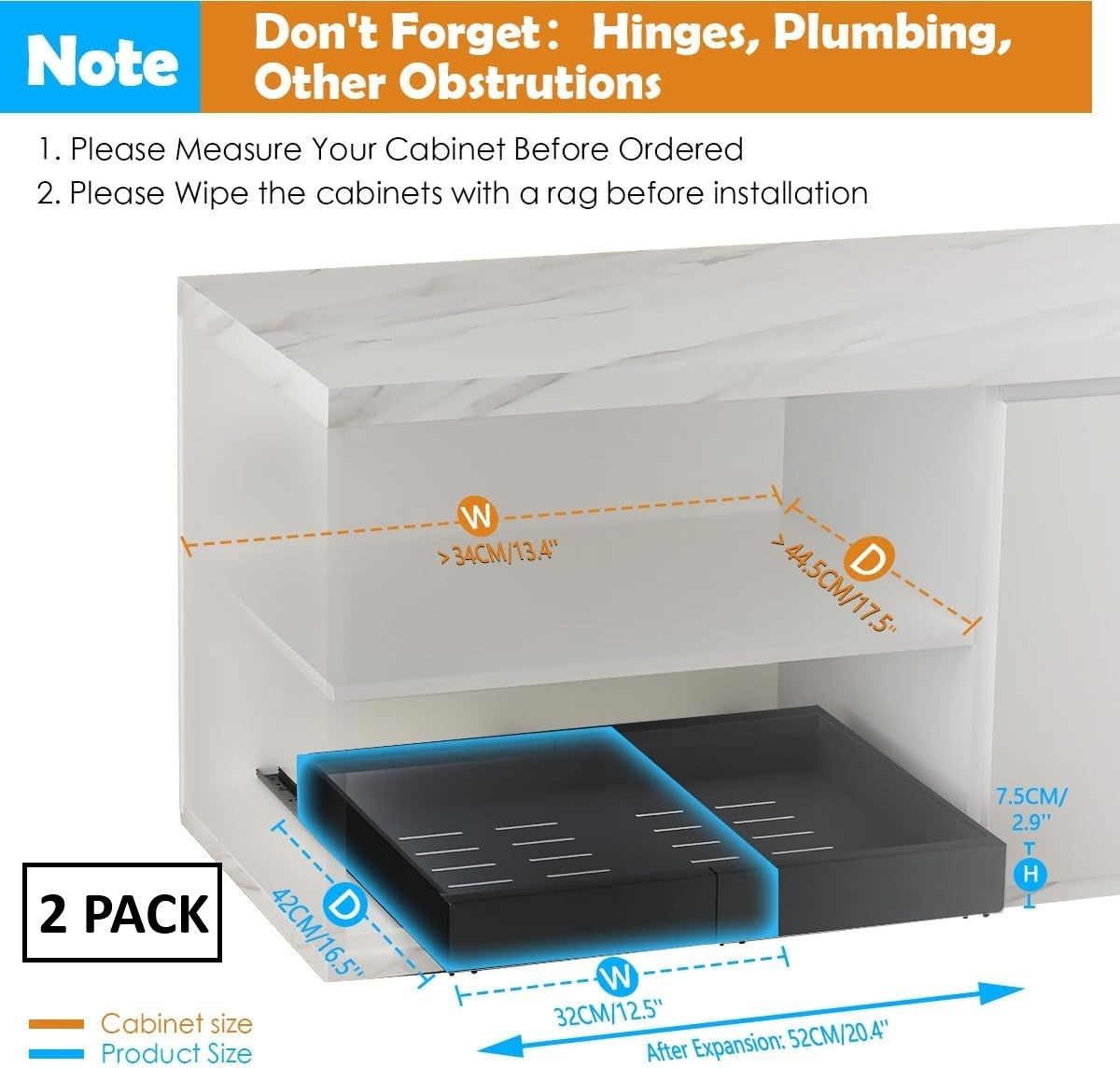 Carla Home 2 Pack Pull Out Cabinet Organizer Expandable For Cabinets With Adjustable Slide Shelves And Easy Installation