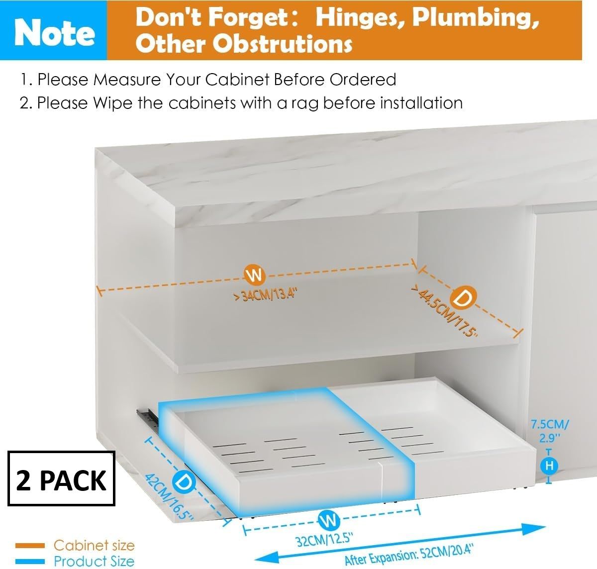 Carla Home 2 Pack Pull Out Cabinet Organizer Expandable For Cabinets With Adjustable Slide Shelves And Easy Installation