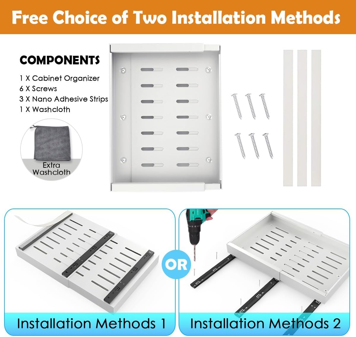 Carla Home 2 Pack Pull Out Cabinet Organizer Expandable For Cabinets With Adjustable Slide Shelves And Easy Installation