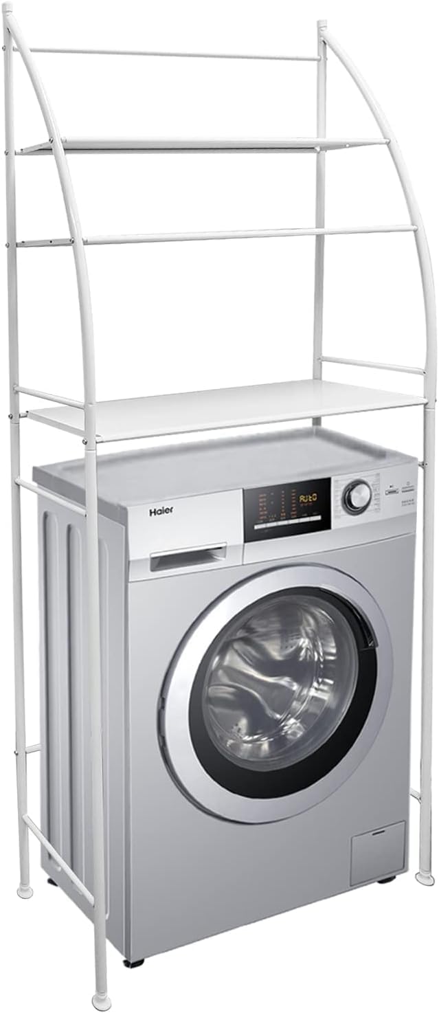 Carla Home 3 Tier Over Washing Machine Storage Rack For Laundry Room Space Saving Towels Detergent & Bathroom Essentials
