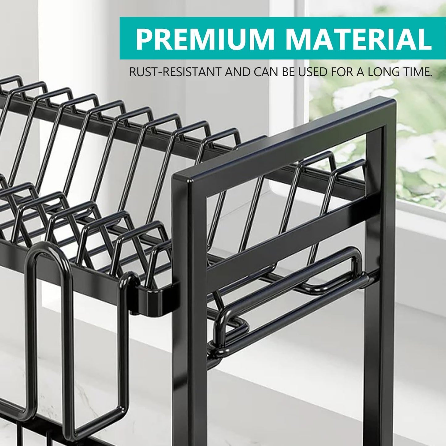 Carla Home Dish Drying Rack 2 Tier Kitchen Drainer With Drainboard