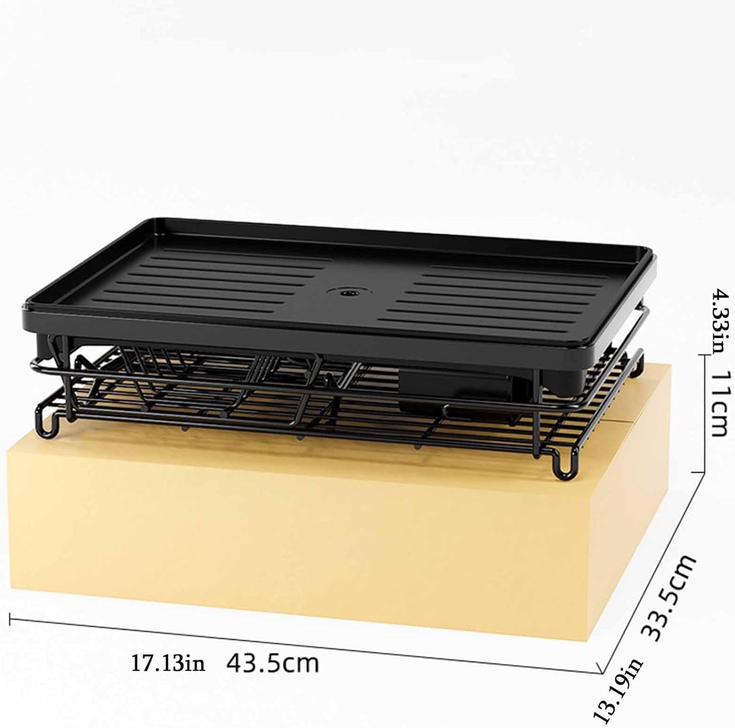 Carla Home 2 Tier Dish Drying Rack For Kitchen Counter With Drainboard Utensil Holder Cup & Cutlery Organizer