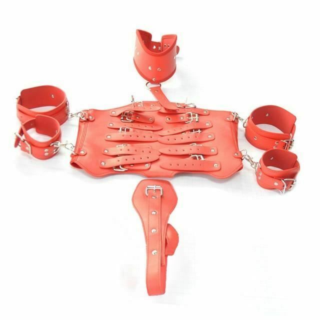 Bdsm Leather Bondage Corset Restraints Clothes Kink Fetish Collar Cuffs