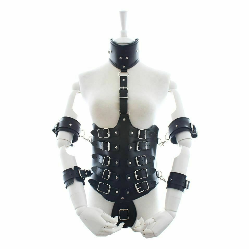 Bdsm Leather Bondage Corset Restraints Clothes Kink Fetish Collar Cuffs