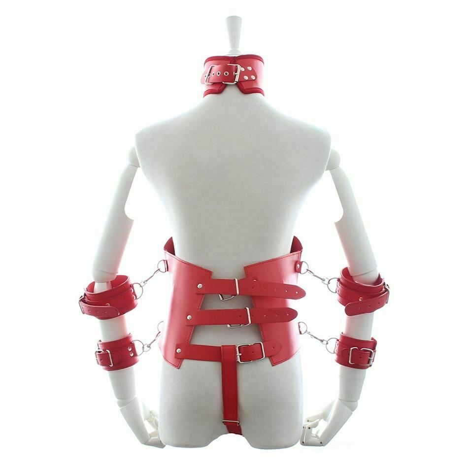 Bdsm Leather Bondage Corset Restraints Clothes Kink Fetish Collar Cuffs