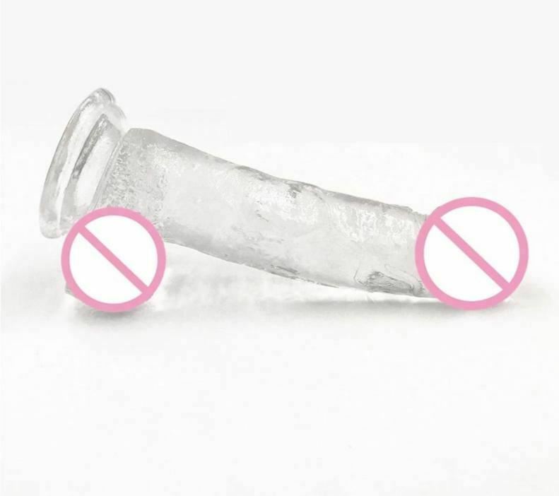 Realistic Clear Dildo Jelly Cock Balls Dong Suction Cup 4 Size Classic