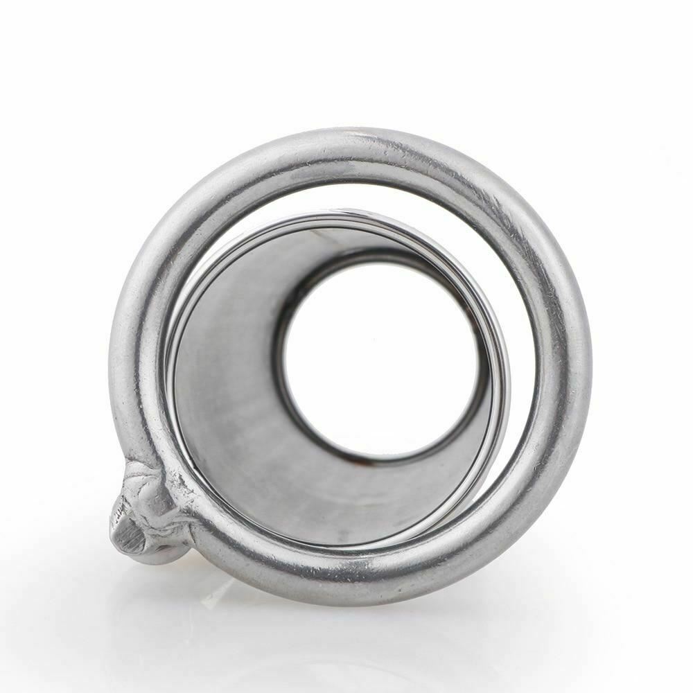 Stainless Steel Solid Cage Chastity Device Padlock Cock Ring Bdsm Fetish