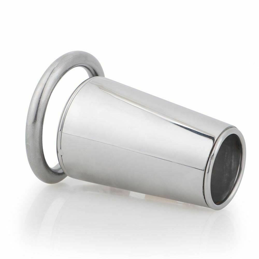 Stainless Steel Solid Cage Chastity Device Padlock Cock Ring Bdsm Fetish