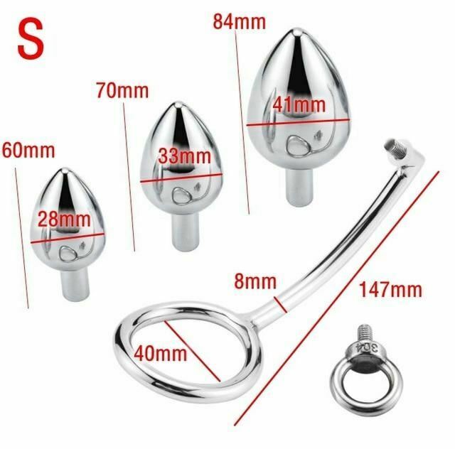 Stainless Steel Anal With Cock Metal Butt Plug Penis Ring