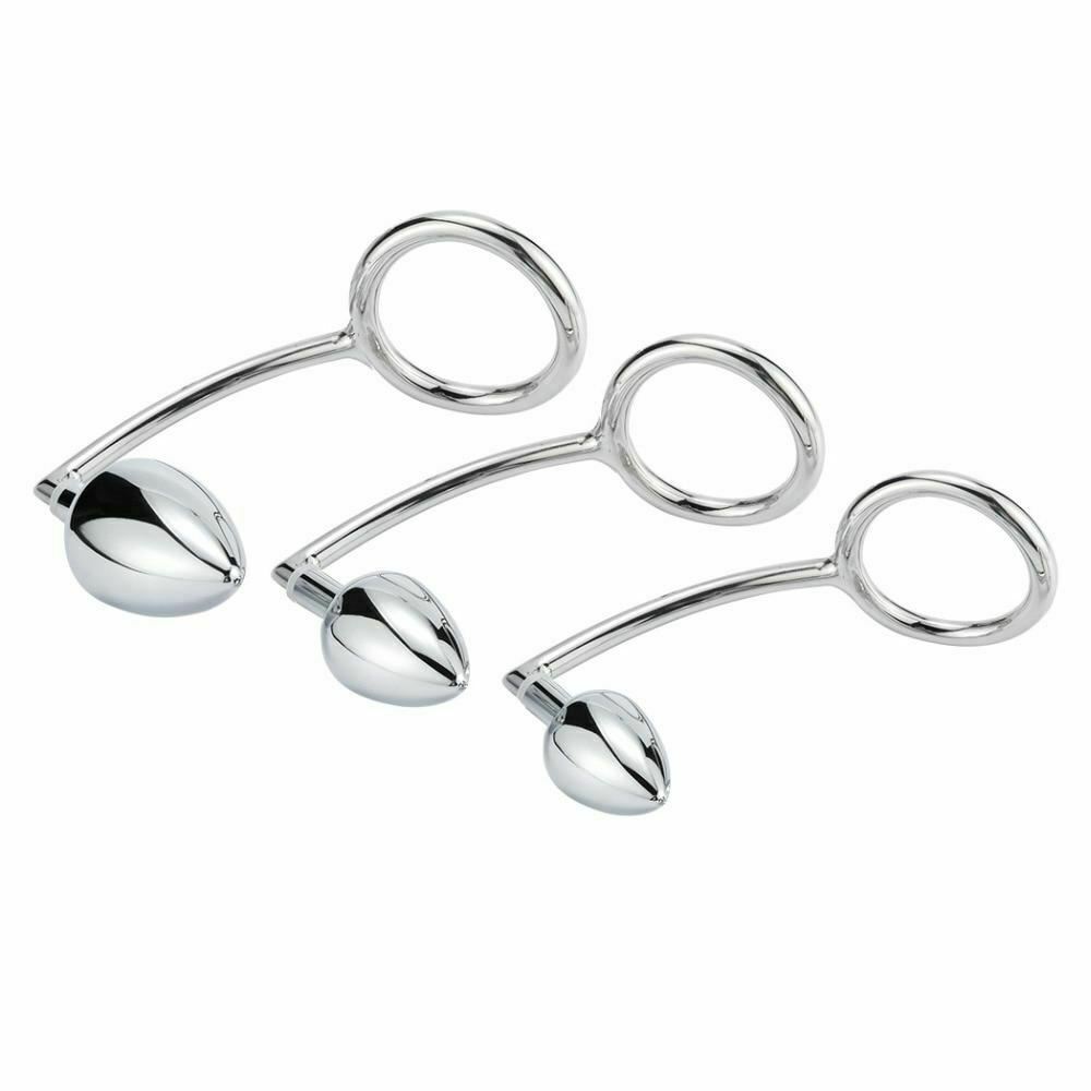 Stainless Steel Anal With Cock Metal Butt Plug Penis Ring
