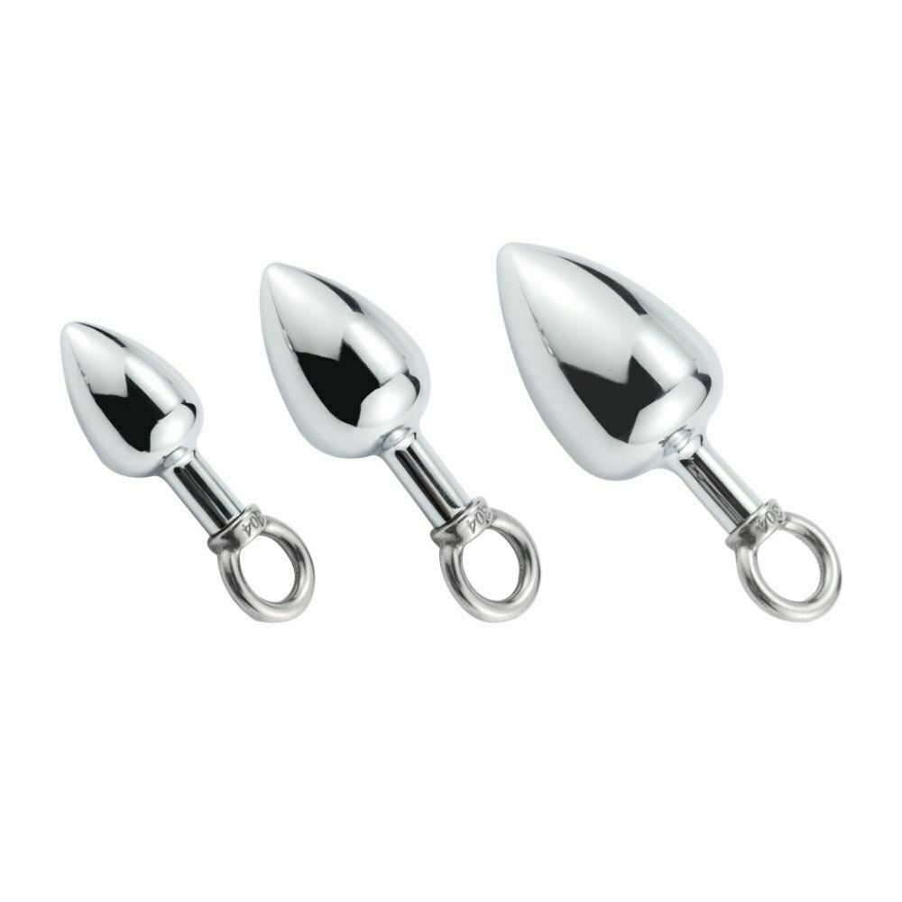 Stainless Steel Anal With Cock Metal Butt Plug Penis Ring