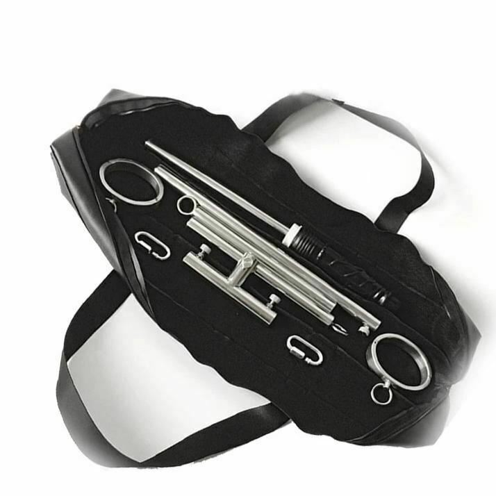 Stainless Steel Leg Spreader Bar Black Dildo Bondage Device Bdsm Restraints