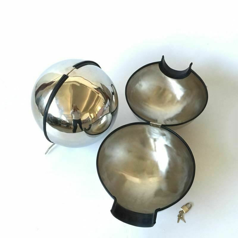 3Pcs Stainless Steel Bondage Hood Ball Cuffs Sensory Deprivation Restraints Bdsm
