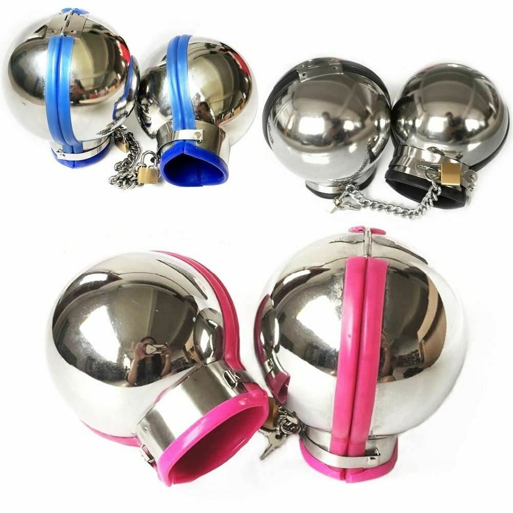 3Pcs Stainless Steel Bondage Hood Ball Cuffs Sensory Deprivation Restraints Bdsm