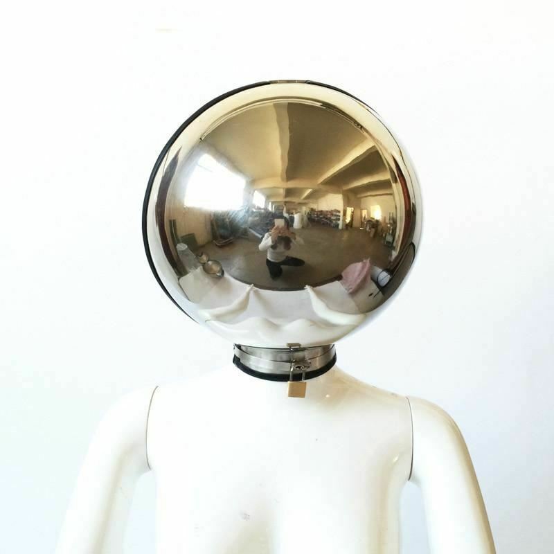 3Pcs Stainless Steel Bondage Hood Ball Cuffs Sensory Deprivation Restraints Bdsm