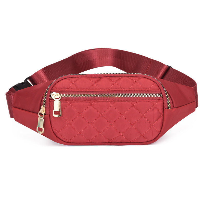 Rhombus Fanny Packs For Women Crossbody Waist Bags Sports Hiking Cycling Running