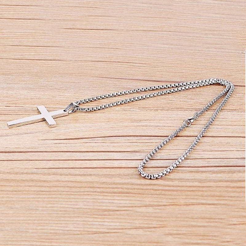 Classic Cross Necklace Men's Pendant Fashion Stainless Steel Jewelry Accessories