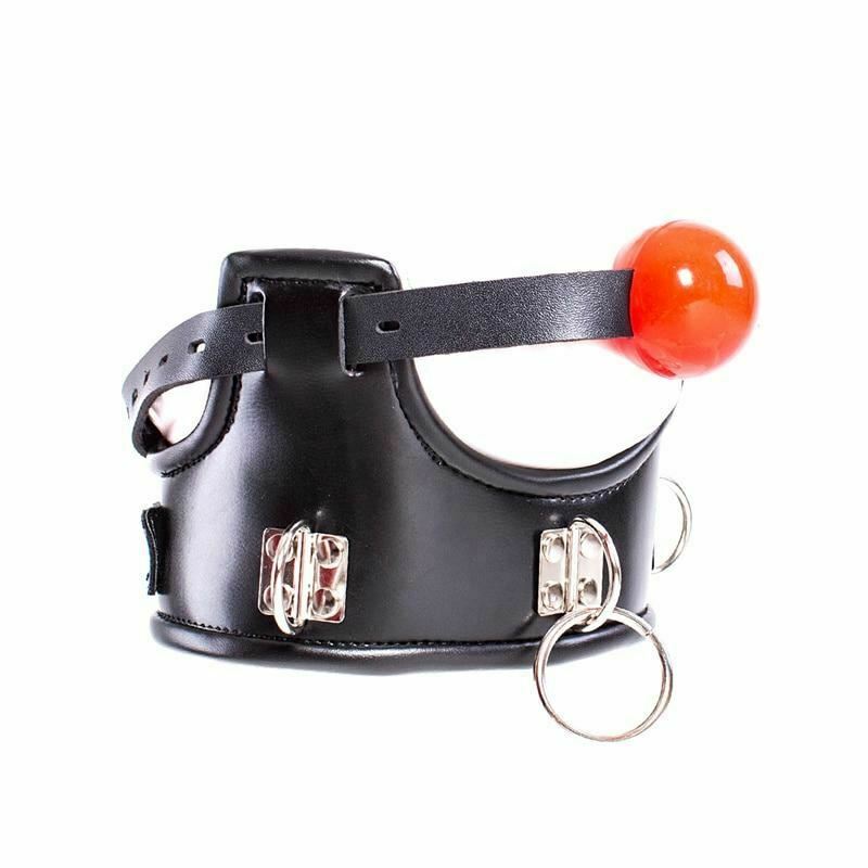 Soft Padded Collar Head Harness With Red Ball Gag Bdsm Toys