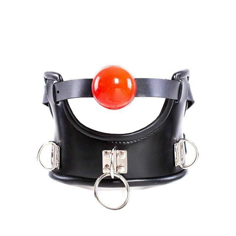 Soft Padded Collar Head Harness With Red Ball Gag Bdsm Toys