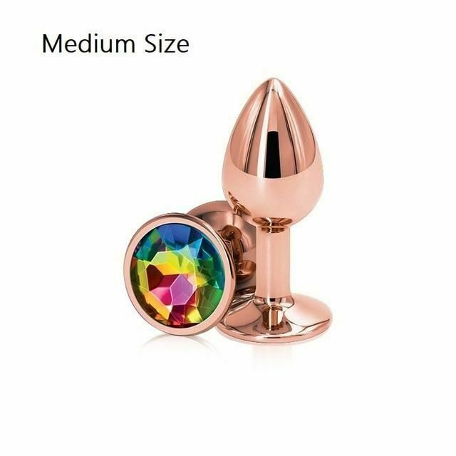 Rose Gold Metal Butt Plug Jewellery Rhinestone Anal Sex Toys