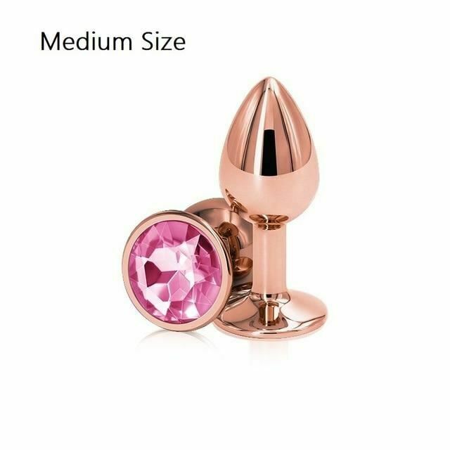 Rose Gold Metal Butt Plug Jewellery Rhinestone Anal Sex Toys