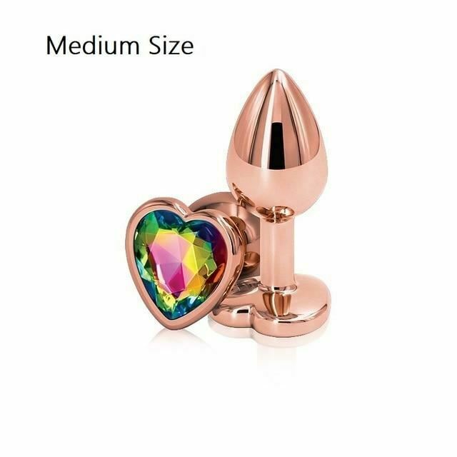 Rose Gold Metal Butt Plug Jewellery Rhinestone Anal Sex Toys