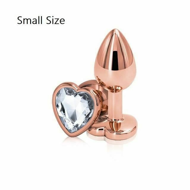 Rose Gold Metal Butt Plug Jewellery Rhinestone Anal Sex Toys