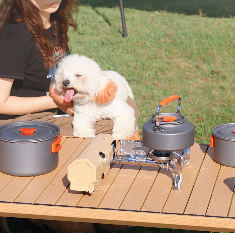 Folding Card Stove Outdoor Camping Picnic Gas Portable Hotpot Tea Cooker