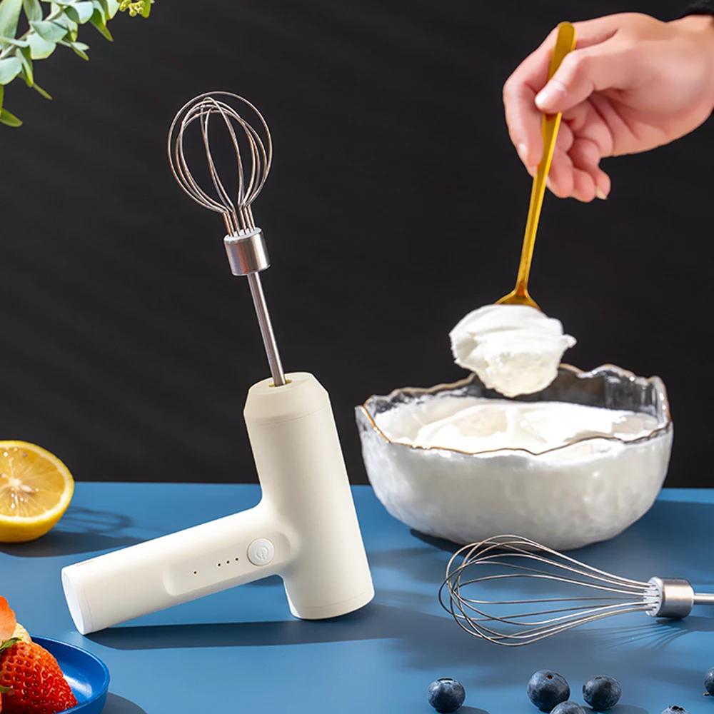 Wireless Electric Food Mixer 3 Speeds Automatic Whisk Butter Egg Beater Baking Cake Cream Whipper Kitchen Hand Blender