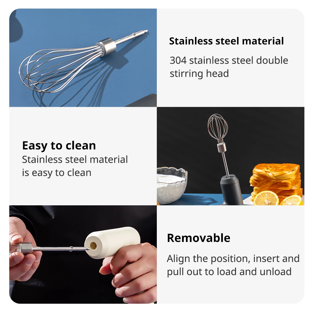 Wireless Electric Food Mixer 3 Speeds Automatic Whisk Butter Egg Beater Baking Cake Cream Whipper Kitchen Hand Blender