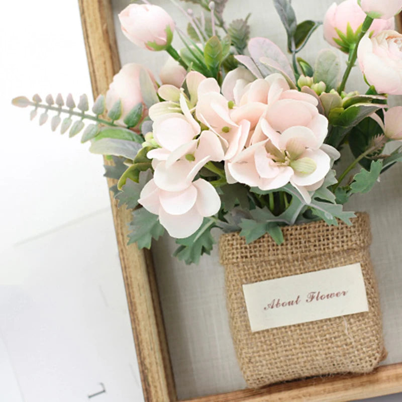 3D Handmade Artificial Flower Wall Hanging Wood Photo Frame Simulated Flowers Decoration
