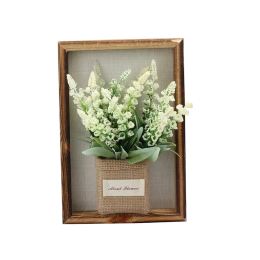 3D Handmade Artificial Flower Wall Hanging Wood Photo Frame Simulated Flowers Decoration