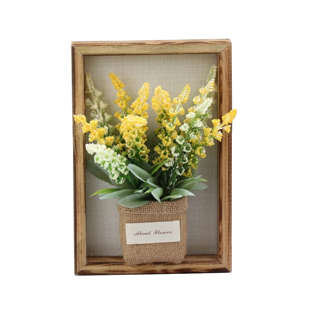 3D Handmade Artificial Flower Wall Hanging Wood Photo Frame Simulated Flowers Decoration