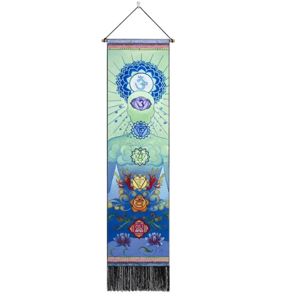 Seven Chakra Tapestry Hippie Mandala Chakras Wall Hanging Fabric Yoga Meditation Tapestries For Spiritual Room Decor