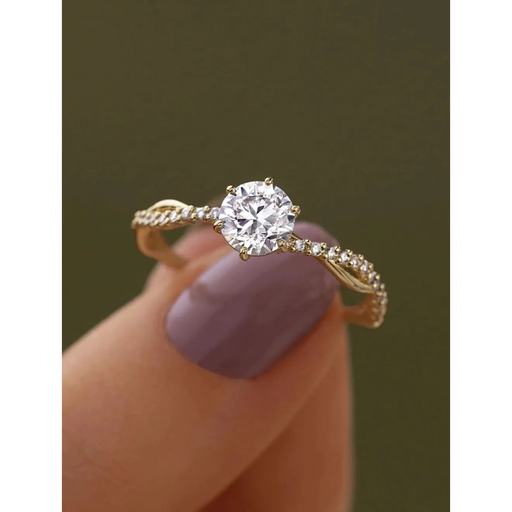 925 Sterling Silver Inlaid Zircon Ring