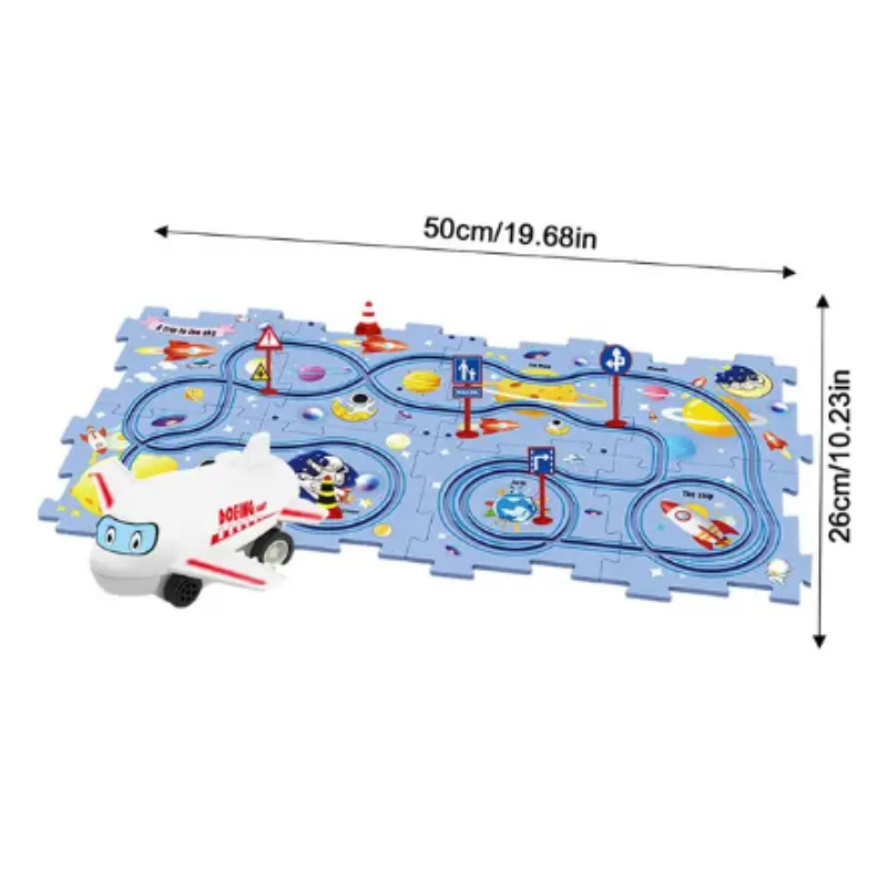 13-Piece Diy Assembling Electric Trolley Set Puzzle Track Car Play Railcar Building Toys Kid Gift