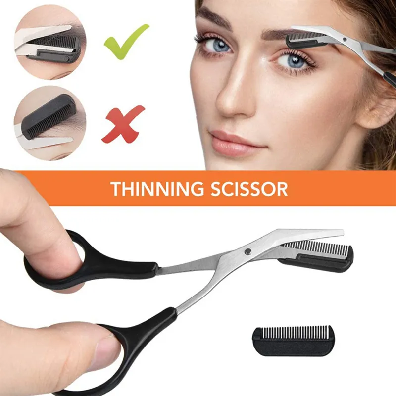 11Pcs Professional Eyebrow Trimming Tool Set Shaping Knife Tweezers Comb Pencil Clip Make Up Kit