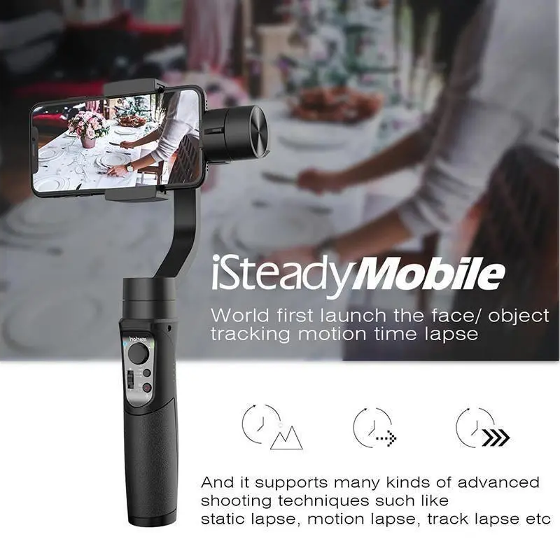3 Axis Handheld Gimbal Stabilizer For Smartphones Black