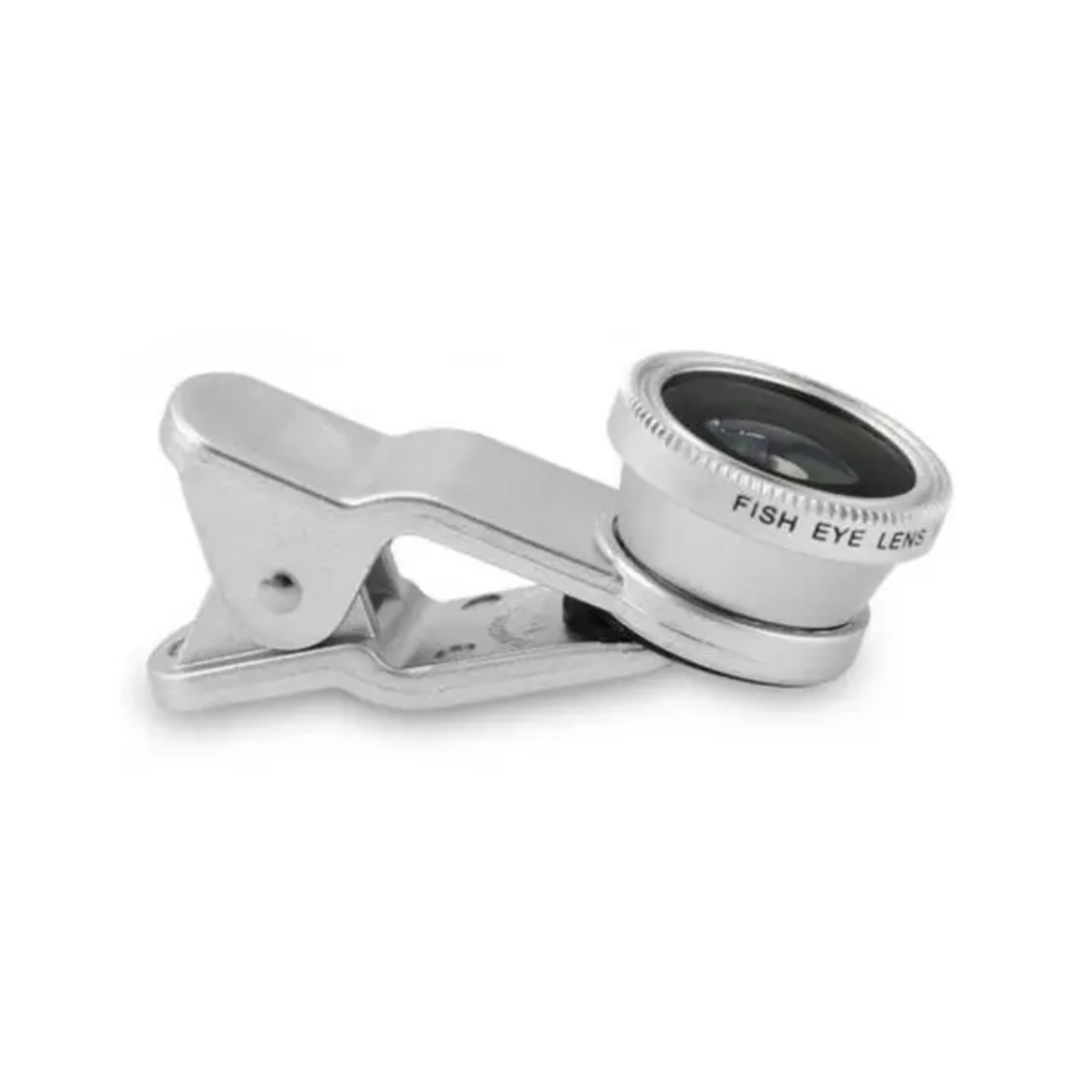 3 In 1 Mobile Phone Camera Lens Kit 180 Degree Fish Eye Micro Wide Angle Silver